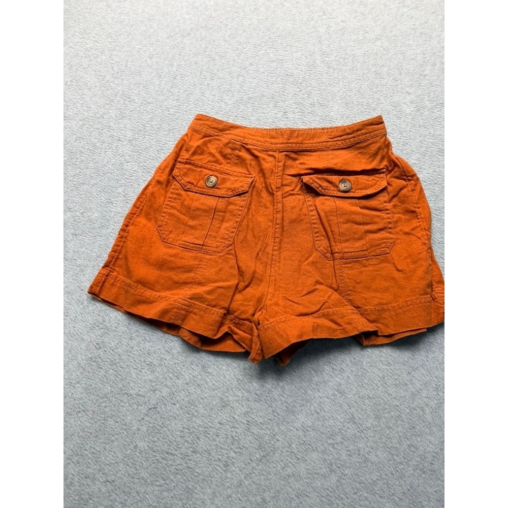 Burnt Orange High Waisted Utility Cargo Shorts Women Rust Orange Size XS